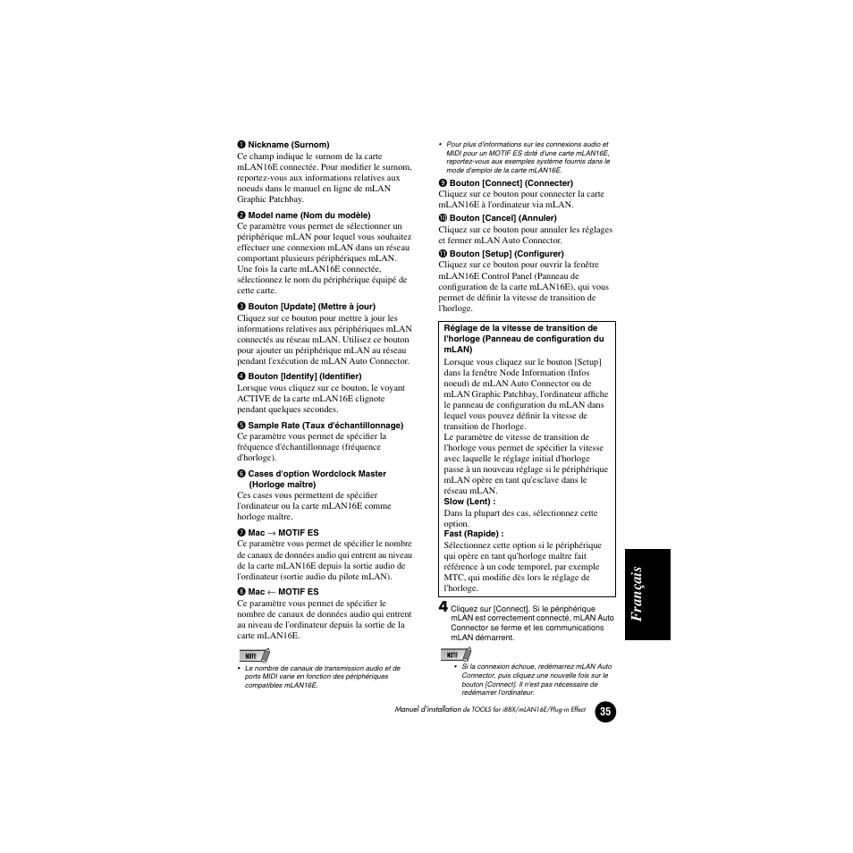 Français | Yamaha Plug-in Effect mLAN16E User Manual | Page 115 / 126