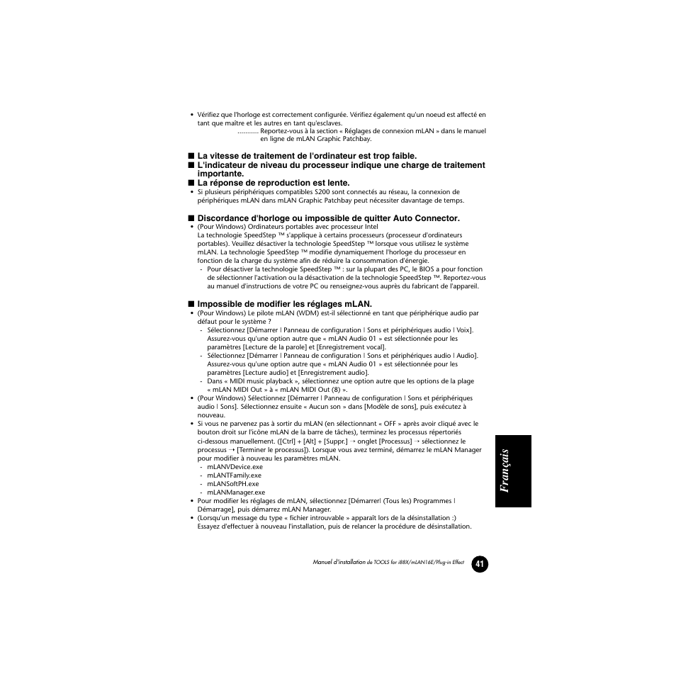 Français | Yamaha Plug-in Effect mLAN16E User Manual | Page 121 / 126