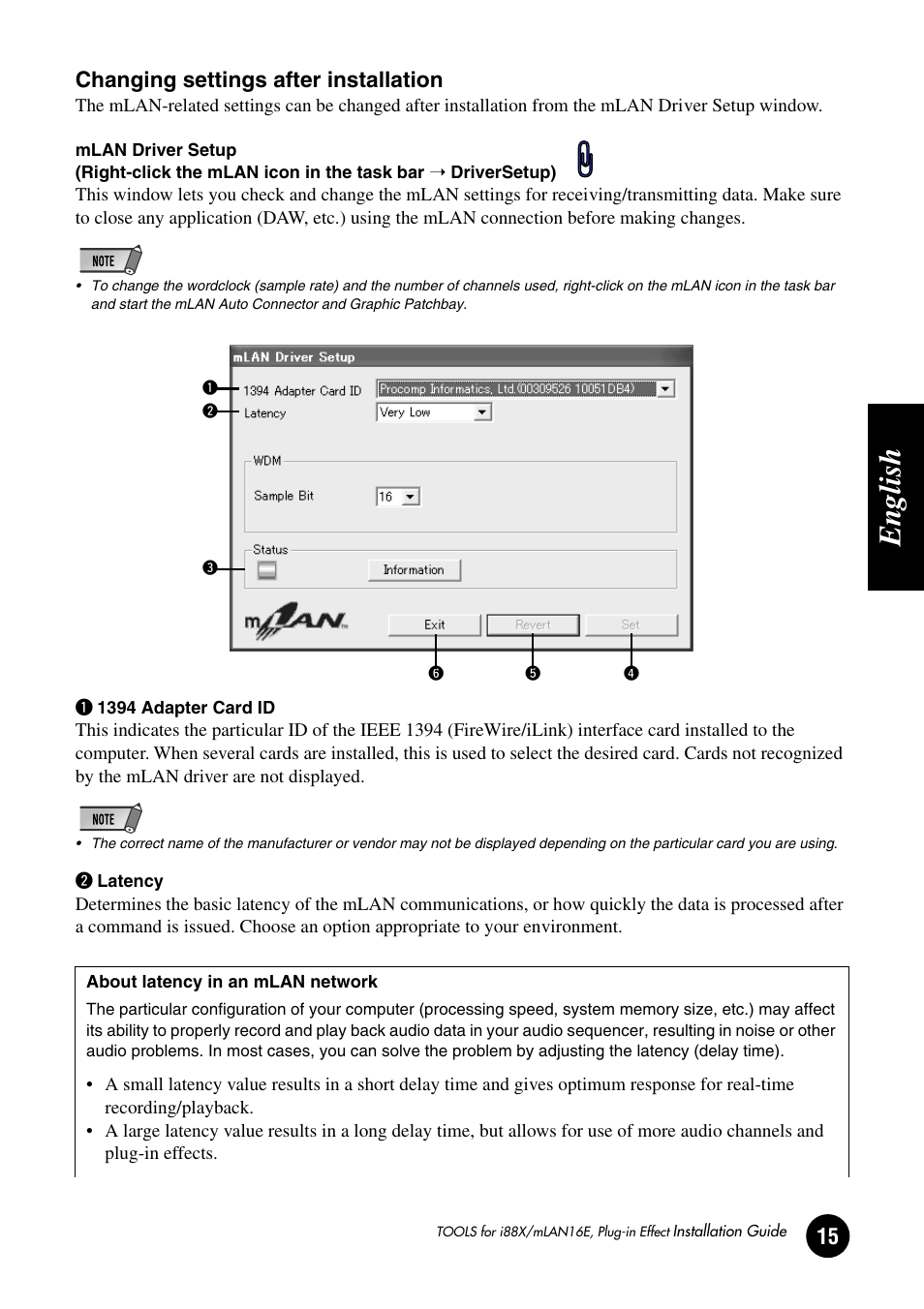 English | Yamaha Plug-in Effect mLAN16E User Manual | Page 15 / 126