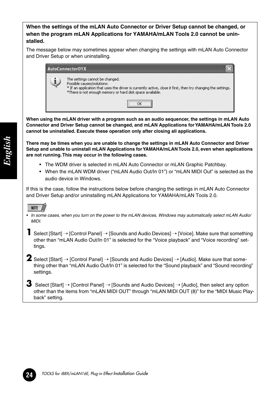 English | Yamaha Plug-in Effect mLAN16E User Manual | Page 24 / 126