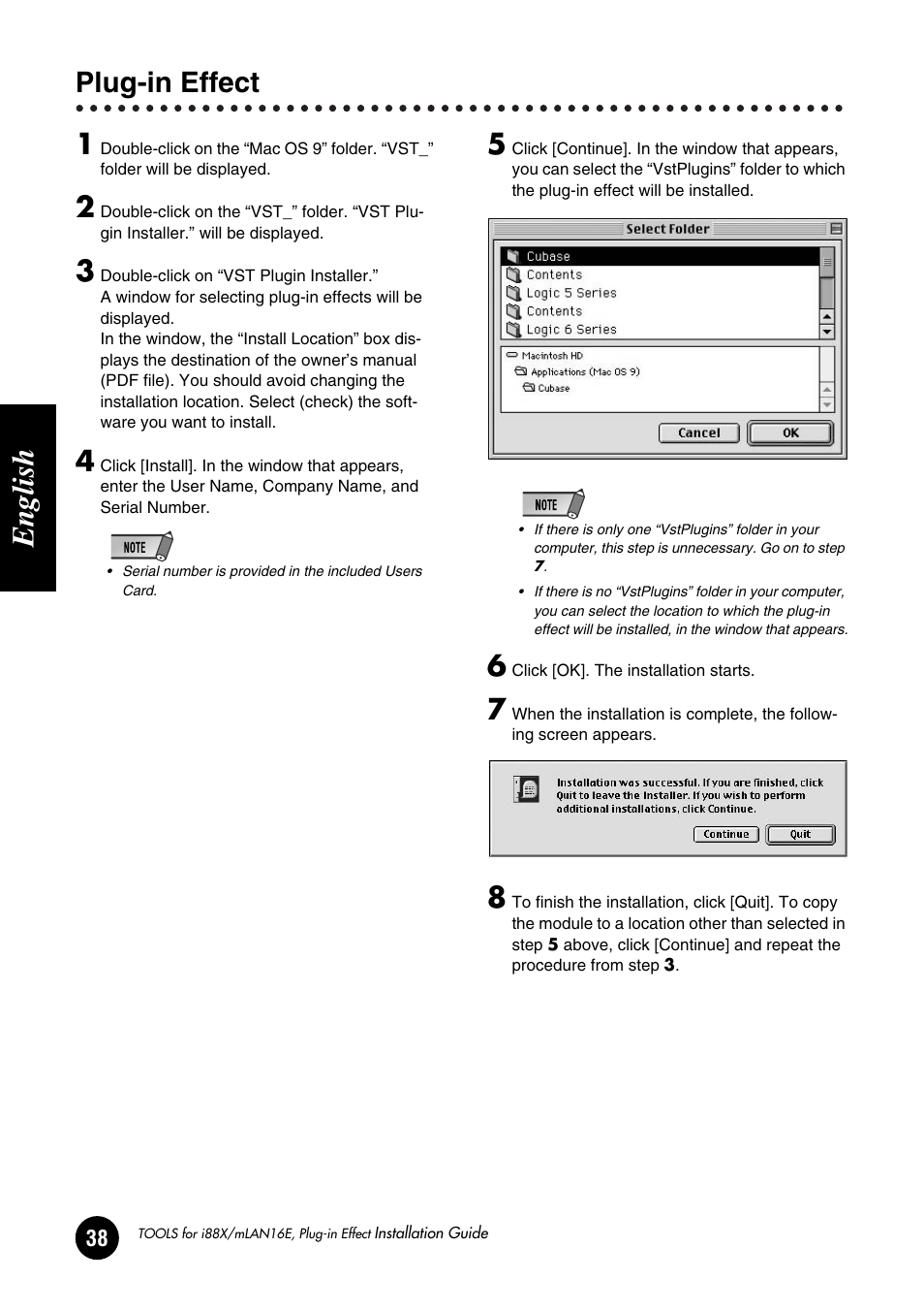 Plug-in effect, English, Plug-in effect 1 | Yamaha Plug-in Effect mLAN16E User Manual | Page 38 / 126