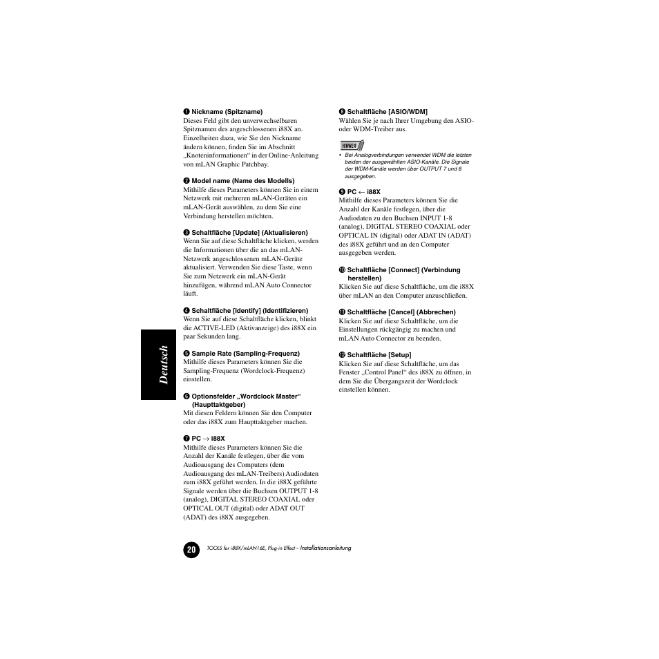 Deutsc h | Yamaha Plug-in Effect mLAN16E User Manual | Page 60 / 126