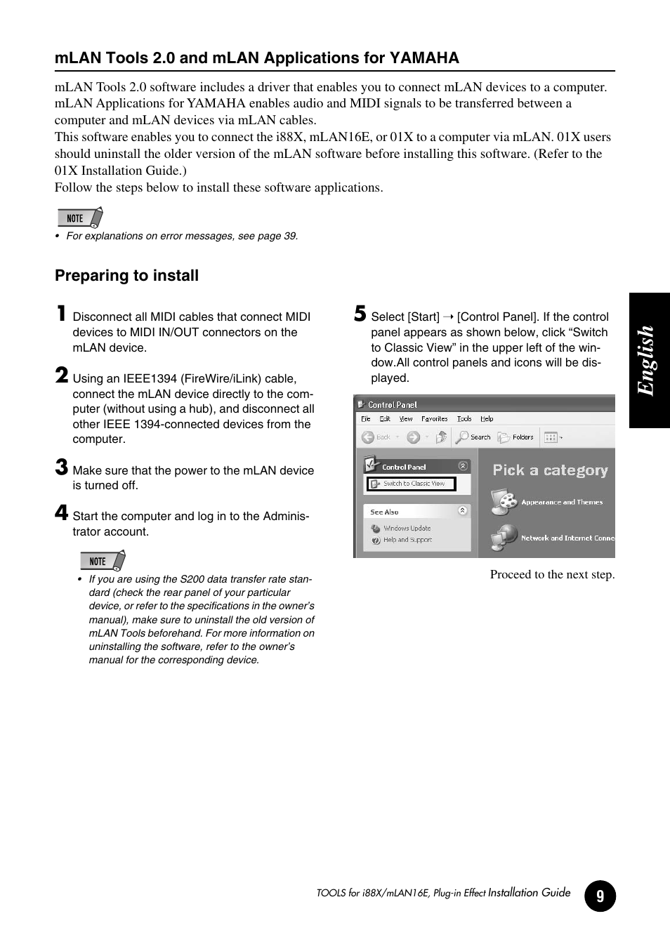 English | Yamaha Plug-in Effect mLAN16E User Manual | Page 9 / 126