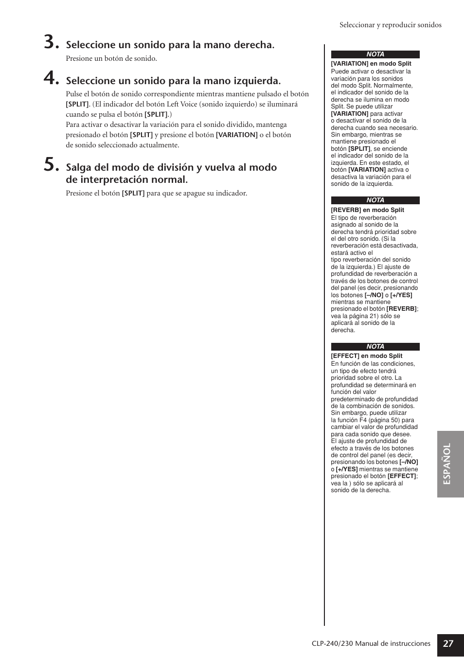 Yamaha CLP-230 User Manual | Page 27 / 89