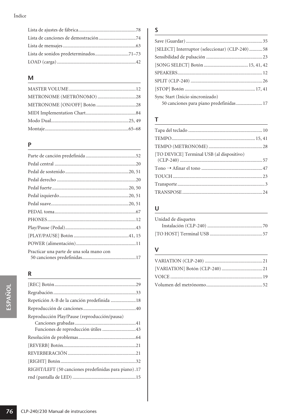 Yamaha CLP-230 User Manual | Page 76 / 89