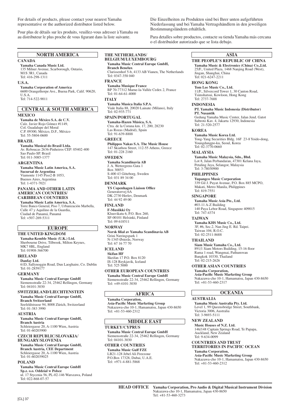 Yamaha CLP-230 User Manual | Page 88 / 89