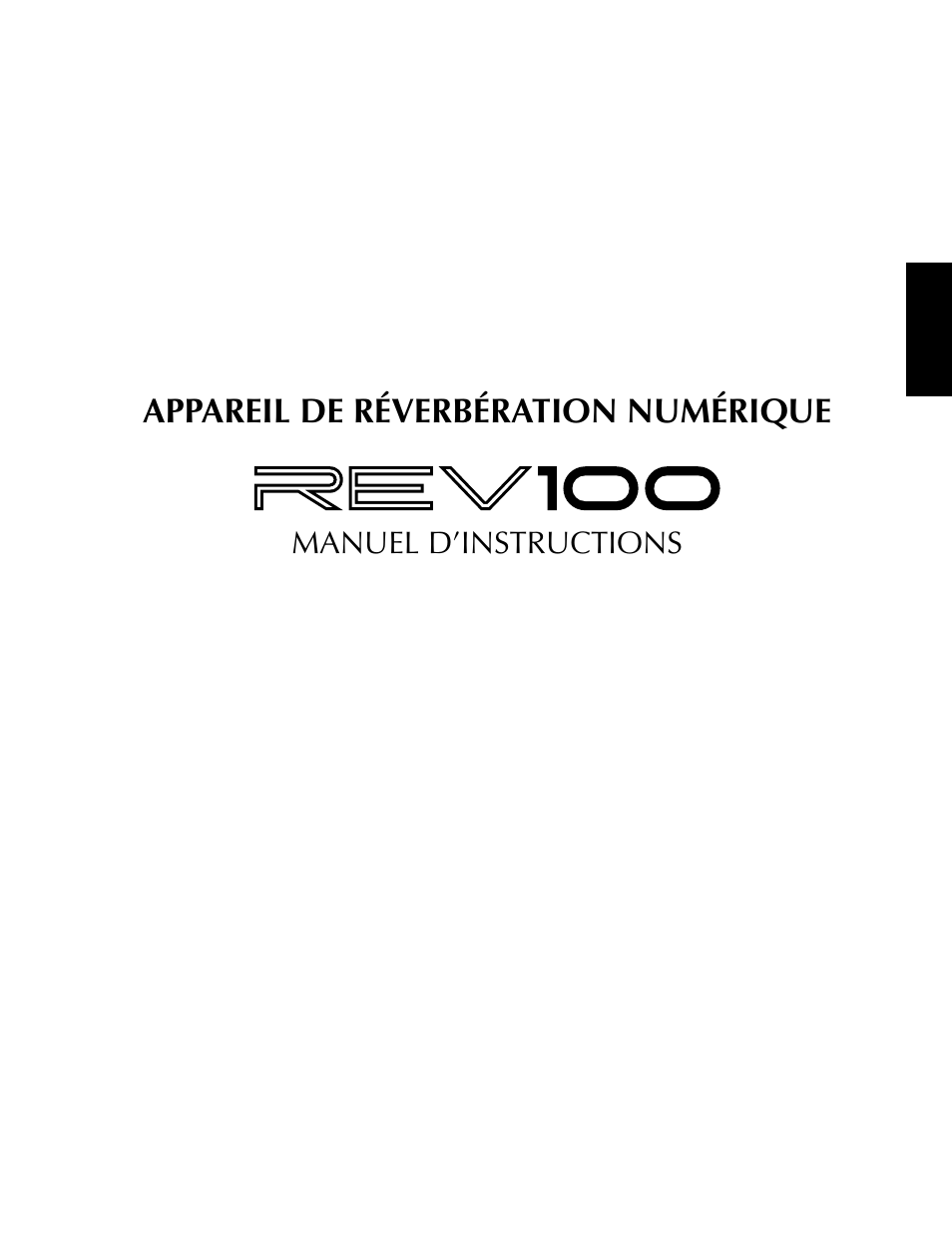 Français, Manuel d’instructions, Appareil de réverbération numérique | Yamaha REV100 User Manual | Page 15 / 52
