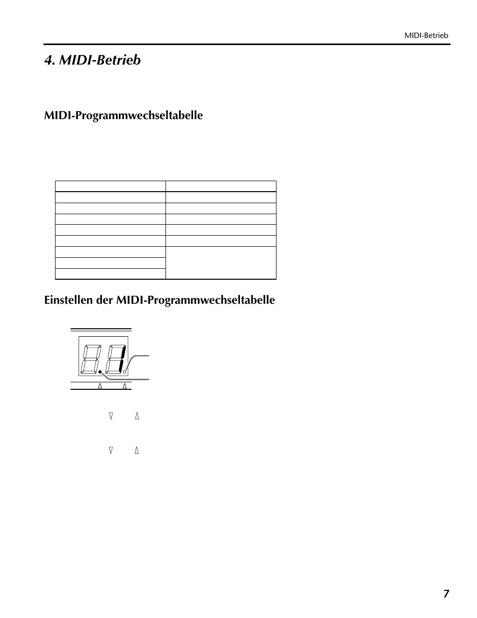 Midi-betrieb, Midi-programmwechseltabelle, Einstellen der midi-programmwechseltabelle | Yamaha REV100 User Manual | Page 35 / 52