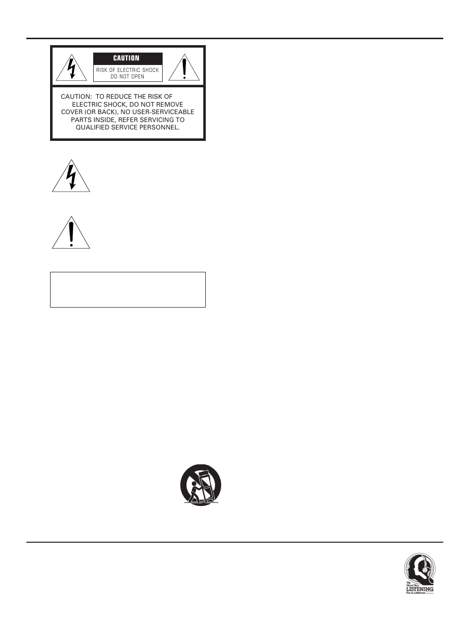 Safety instructions, We want you listening for a lifetime | Yamaha CX-1 User Manual | Page 2 / 19
