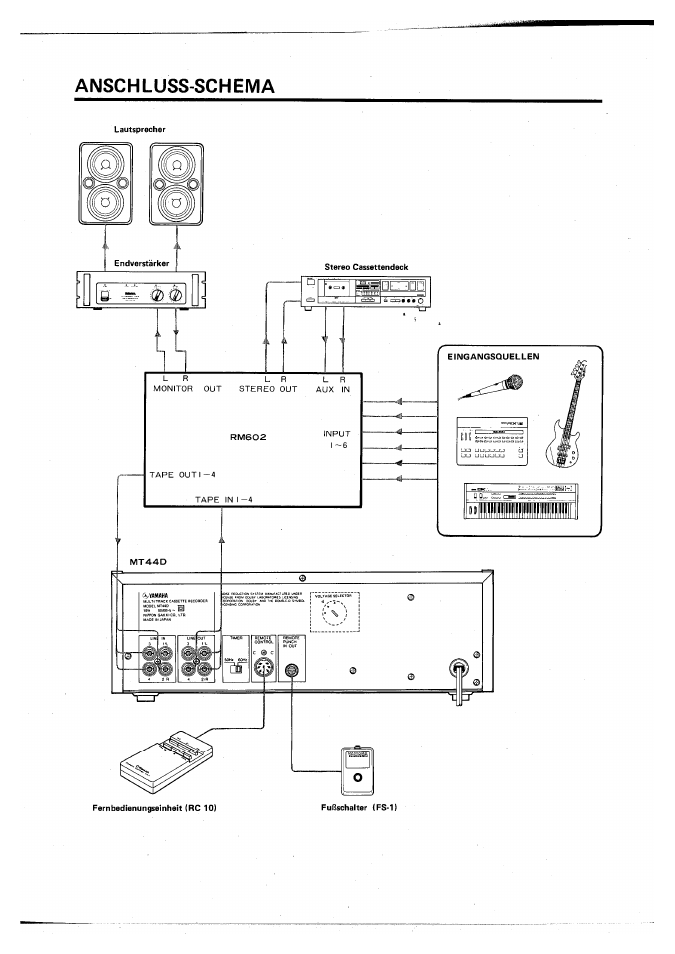 Anschluss-schema | Yamaha MT44D User Manual | Page 38 / 43