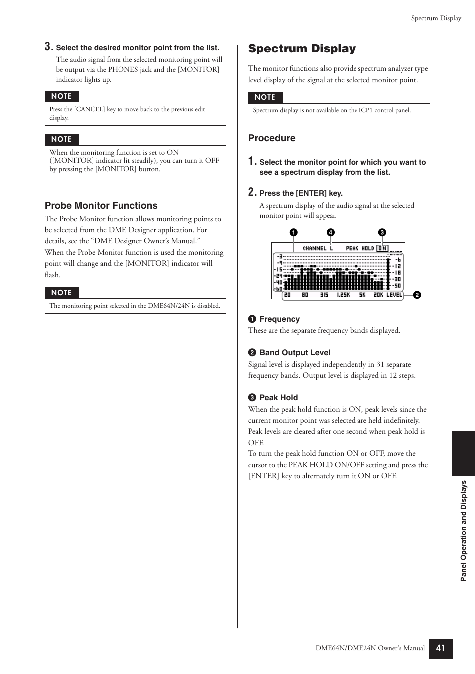 Spectrum display | Yamaha DME24N User Manual | Page 41 / 80