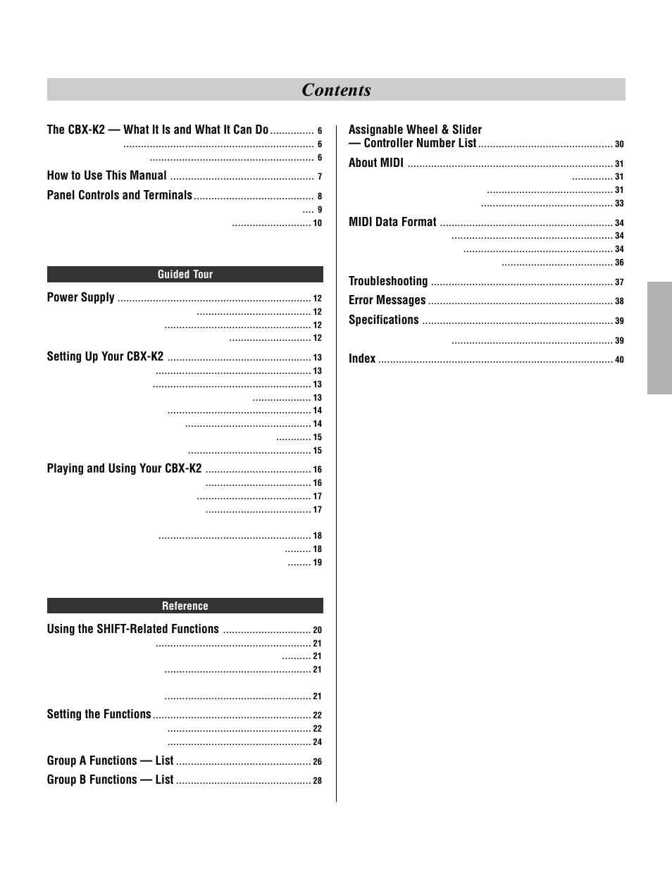 Yamaha CBX-K2 User Manual | Page 5 / 44