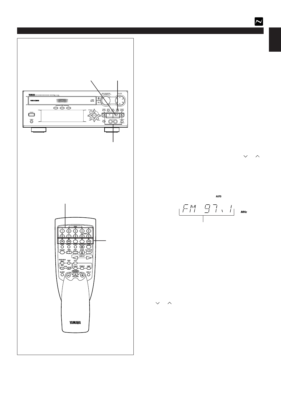 Preset tuning, E-21 english tuning operation, For easier operation | Example: to store a station to a1), Echo | Yamaha EMX100CD User Manual | Page 29 / 45