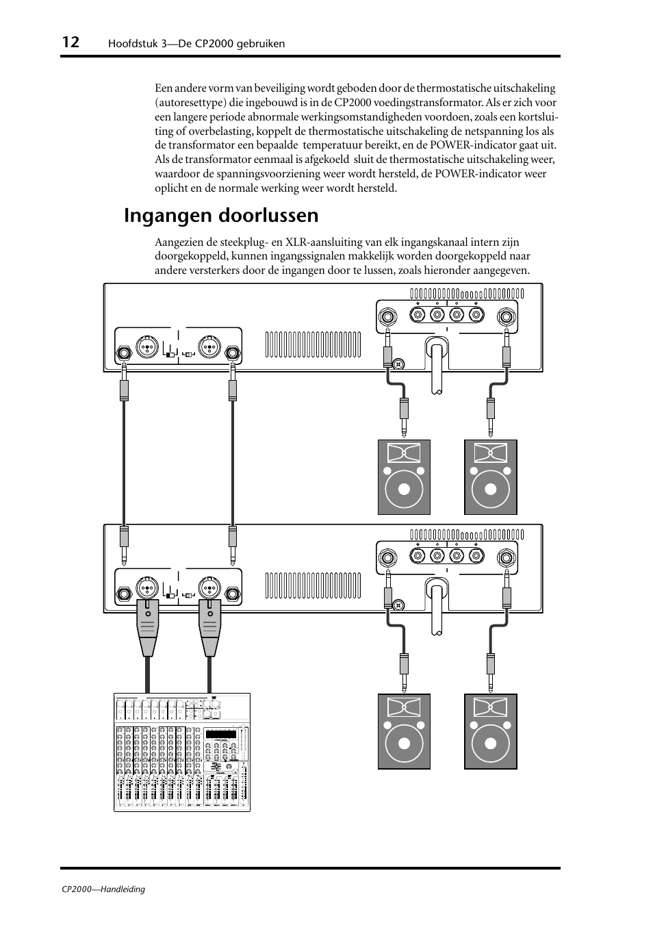 Ingangen doorlussen, Mixer, Neutrik | Cp2000—handleiding, St out | Yamaha CP2000 User Manual | Page 16 / 20