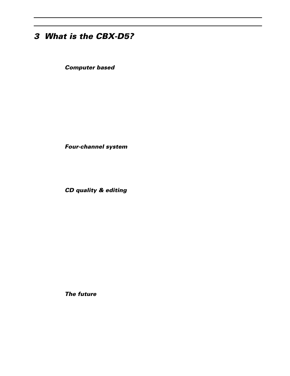 3 what is the cbx-d5 | Yamaha CBX-D5 User Manual | Page 11 / 76