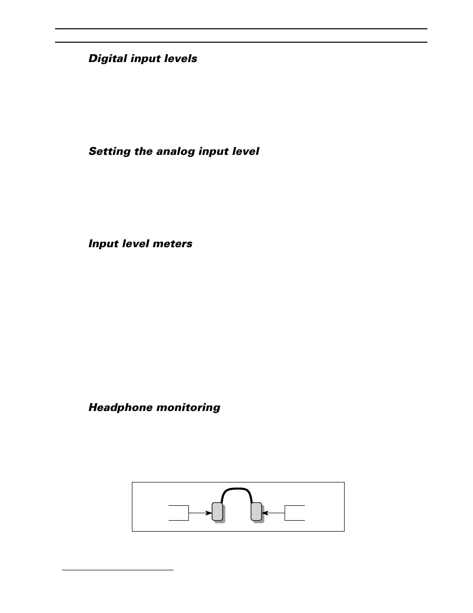 Digital input levels, Setting the analog input level, Input level meters | Headphone monitoring | Yamaha CBX-D5 User Manual | Page 27 / 76