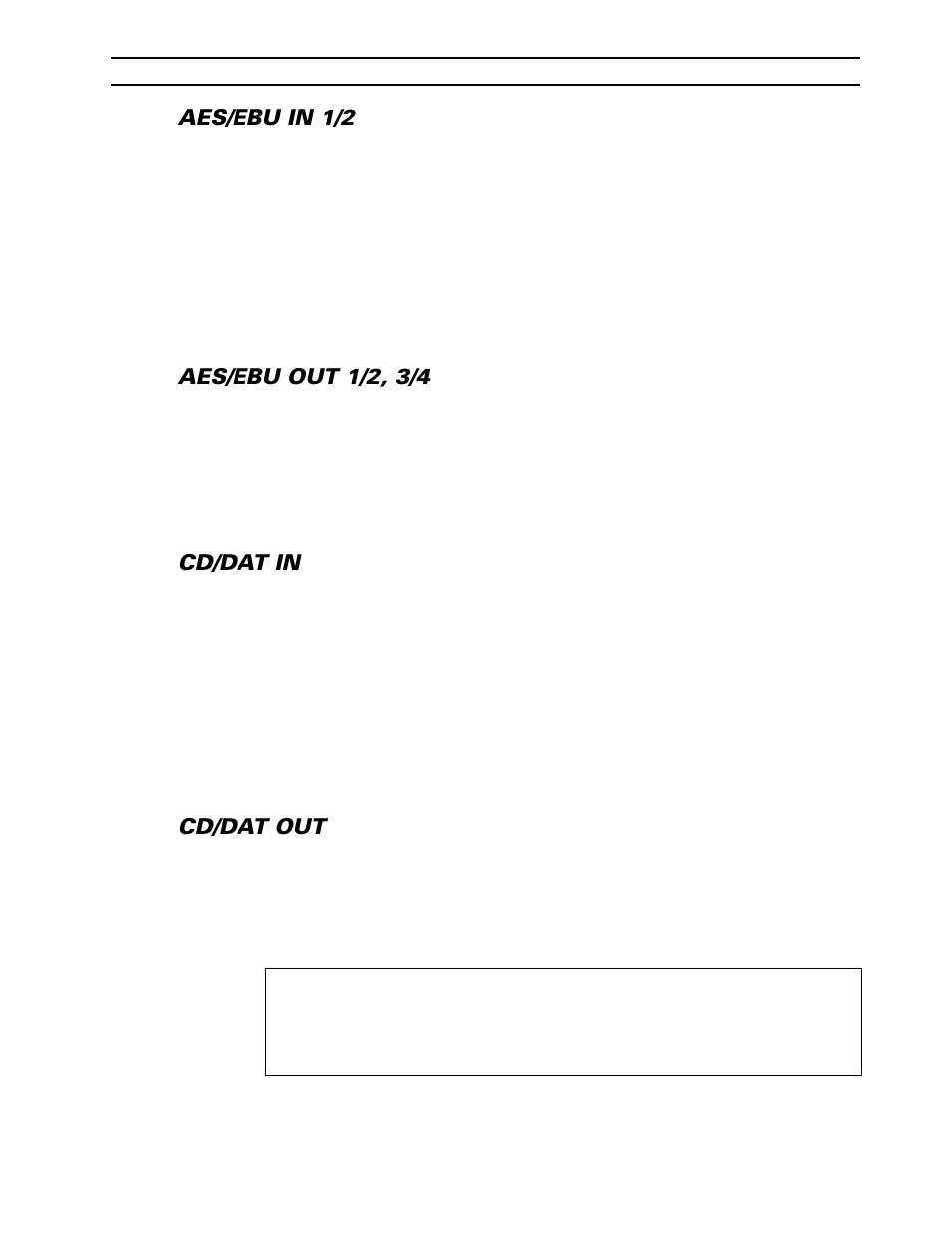 Aes/ebu in 1/2, Aes/ebu out 1/2, 3/4, Cd/dat in | Cd/dat out | Yamaha CBX-D5 User Manual | Page 33 / 76