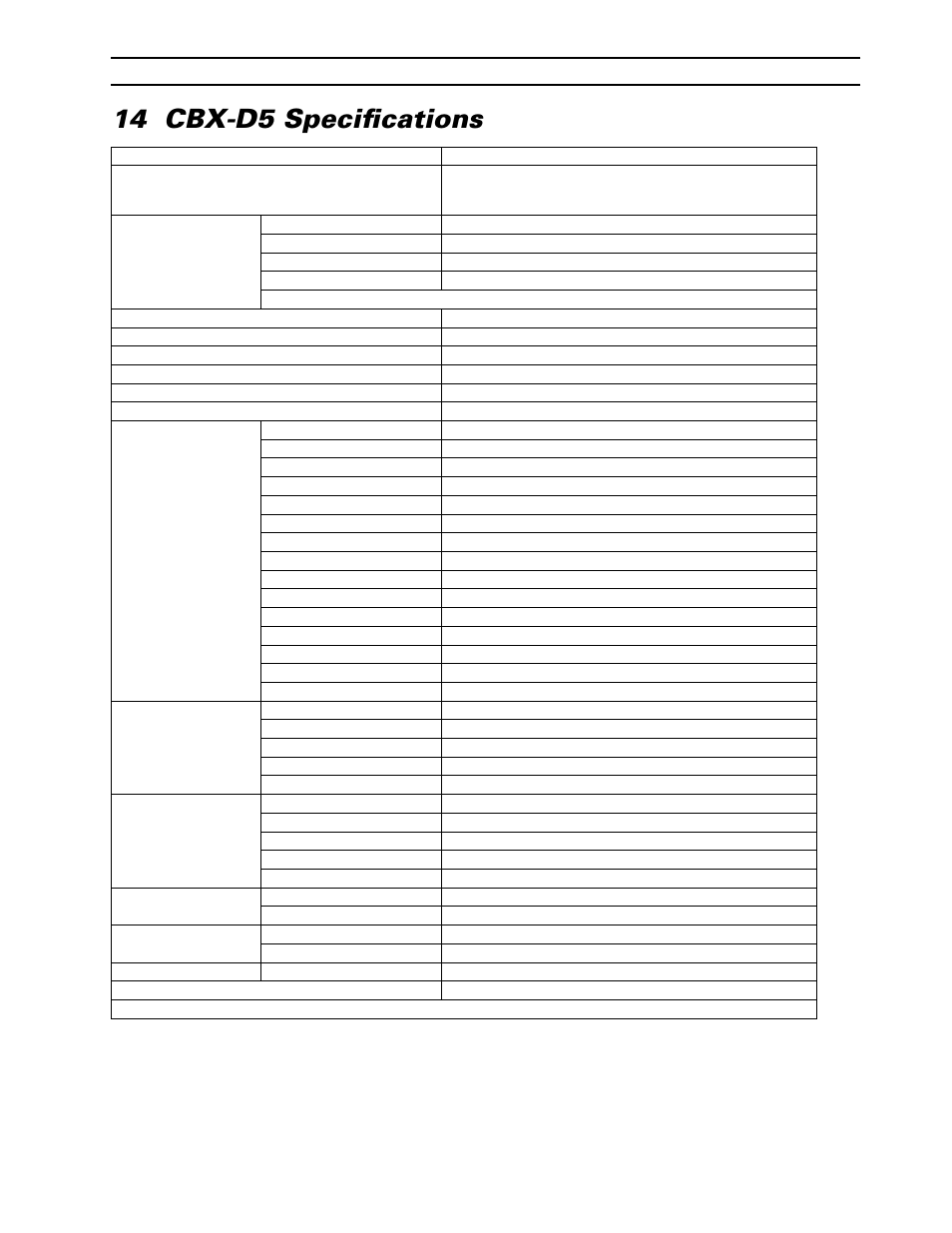 14 cbx-d5 specifications | Yamaha CBX-D5 User Manual | Page 43 / 76