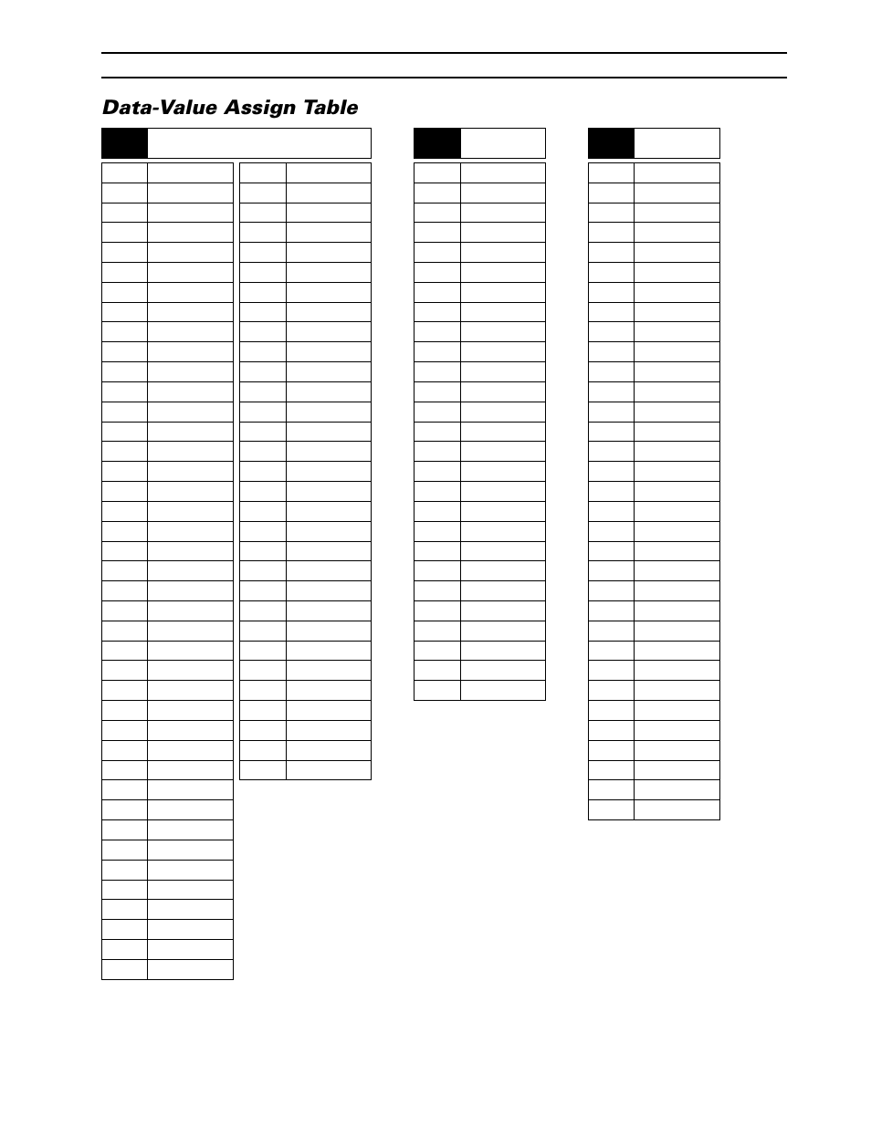 Data-value assign table, 1rev time, 2lpf | 3hpf1 | Yamaha CBX-D5 User Manual | Page 49 / 76