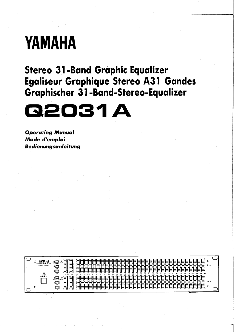 Yamaha Q2031A User Manual | 20 pages