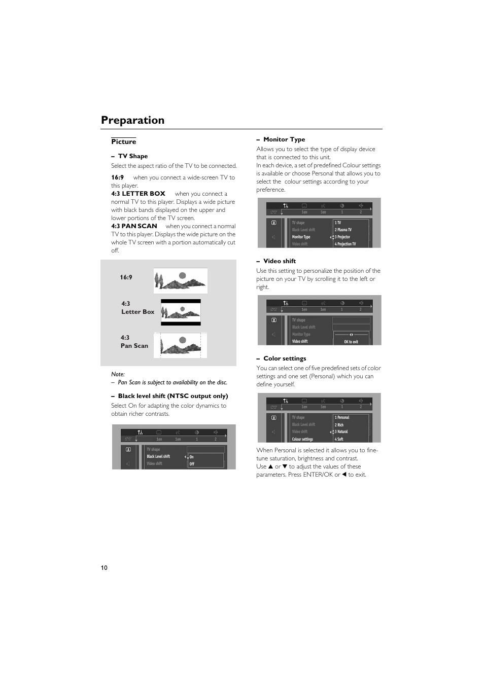 Picture, Preparation | Yamaha DVD CHANGER User Manual | Page 14 / 30