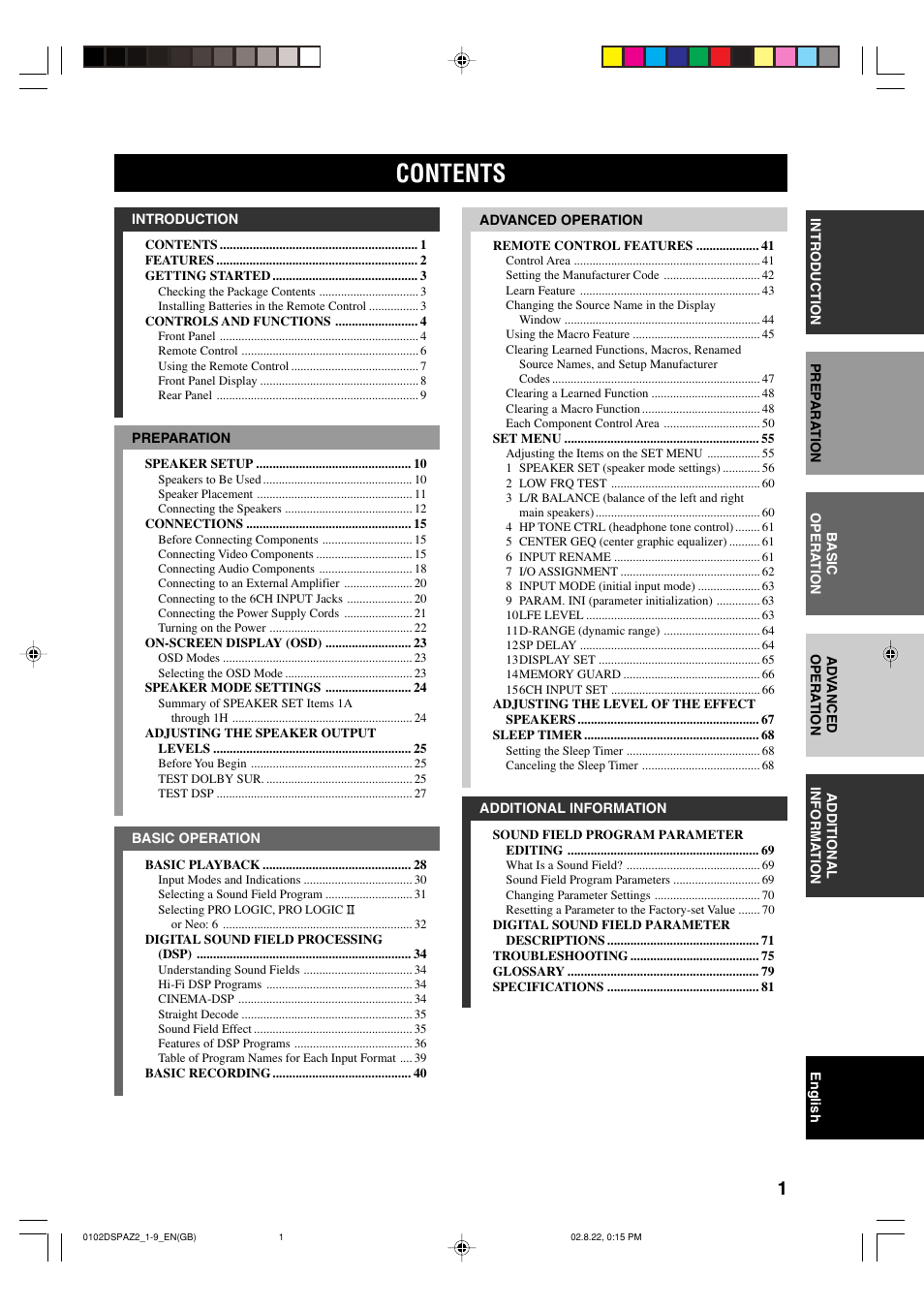 Yamaha DSP-AZ2 User Manual | Page 3 / 84