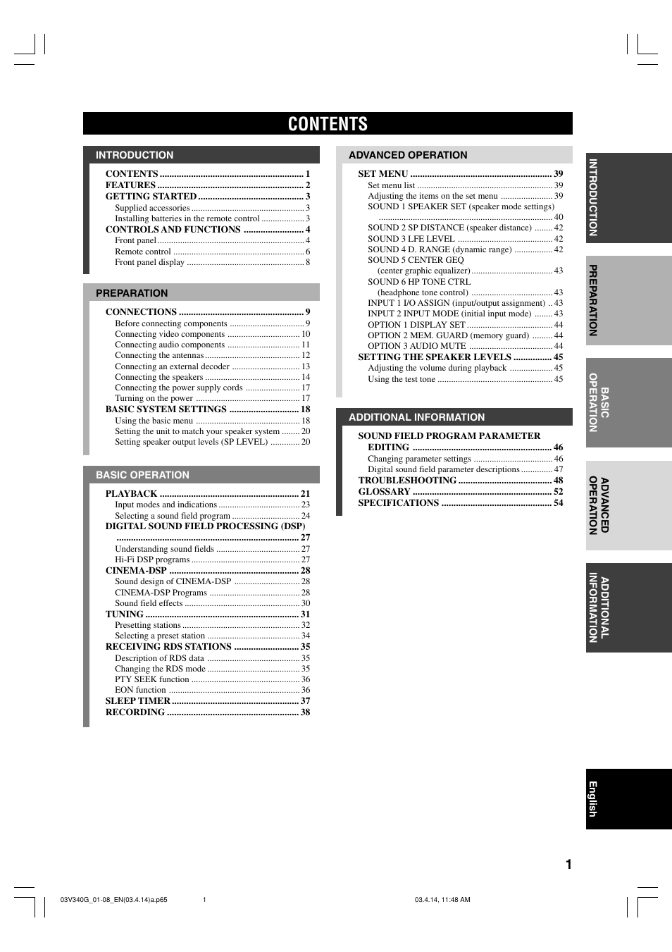 Yamaha HTR-5630RDS User Manual | Page 3 / 106