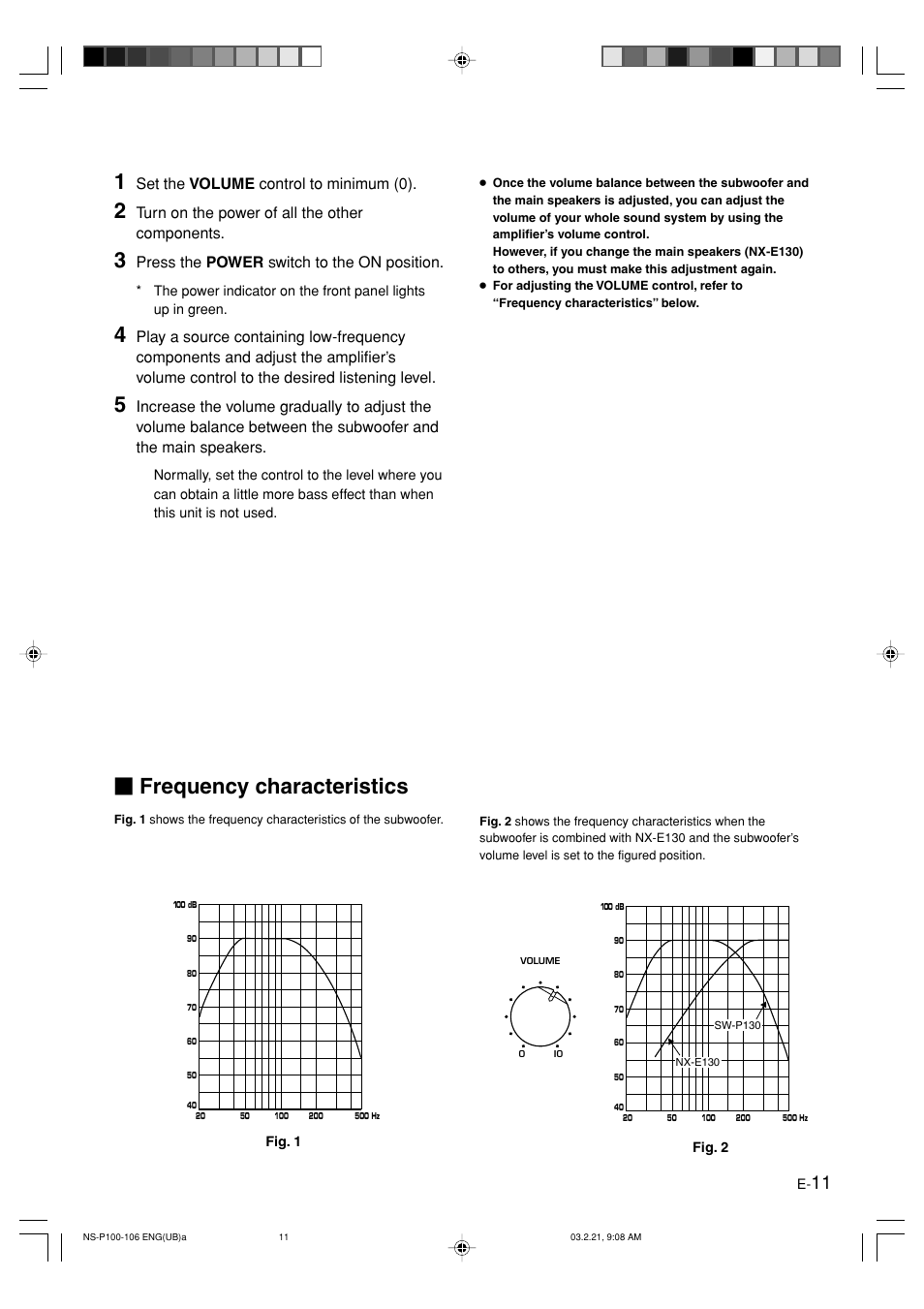 Frequency characteristics, English, Set the volume control to minimum (0) | Turn on the power of all the other components, Press the power switch to the on position | Yamaha HTR-5630RDS User Manual | Page 72 / 106