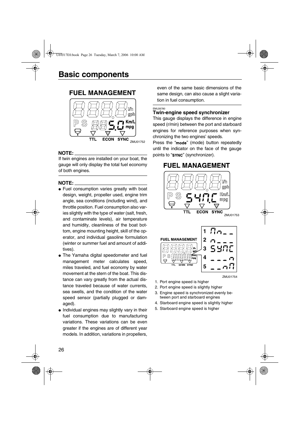 Twin-engine speed synchronizer, Basic components | Yamaha LF225 User Manual | Page 32 / 94