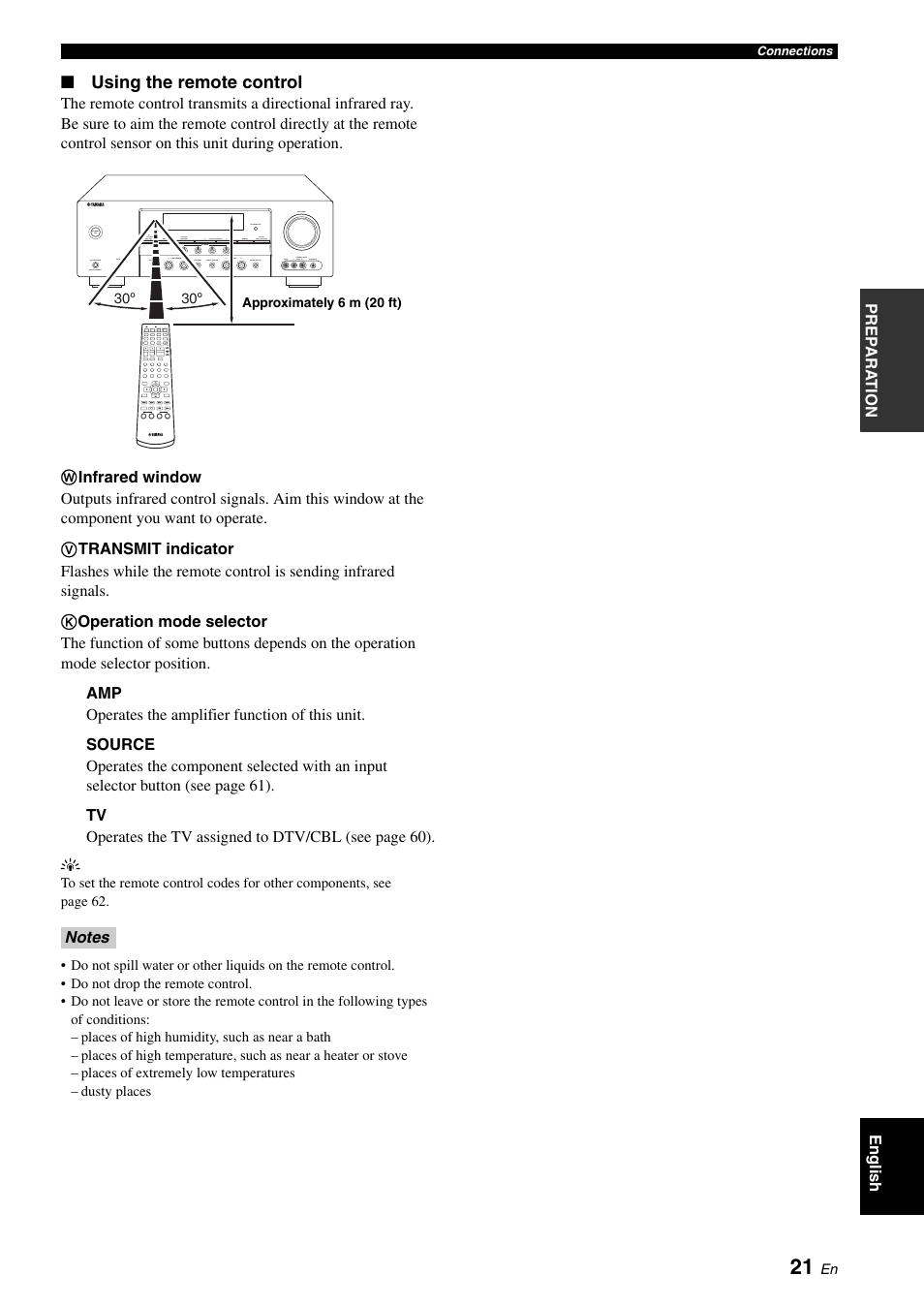 Using the remote control | Yamaha RX-V461 User Manual | Page 25 / 93