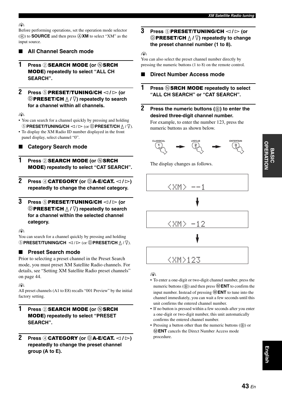 See “category | Yamaha RX-V461 User Manual | Page 47 / 93