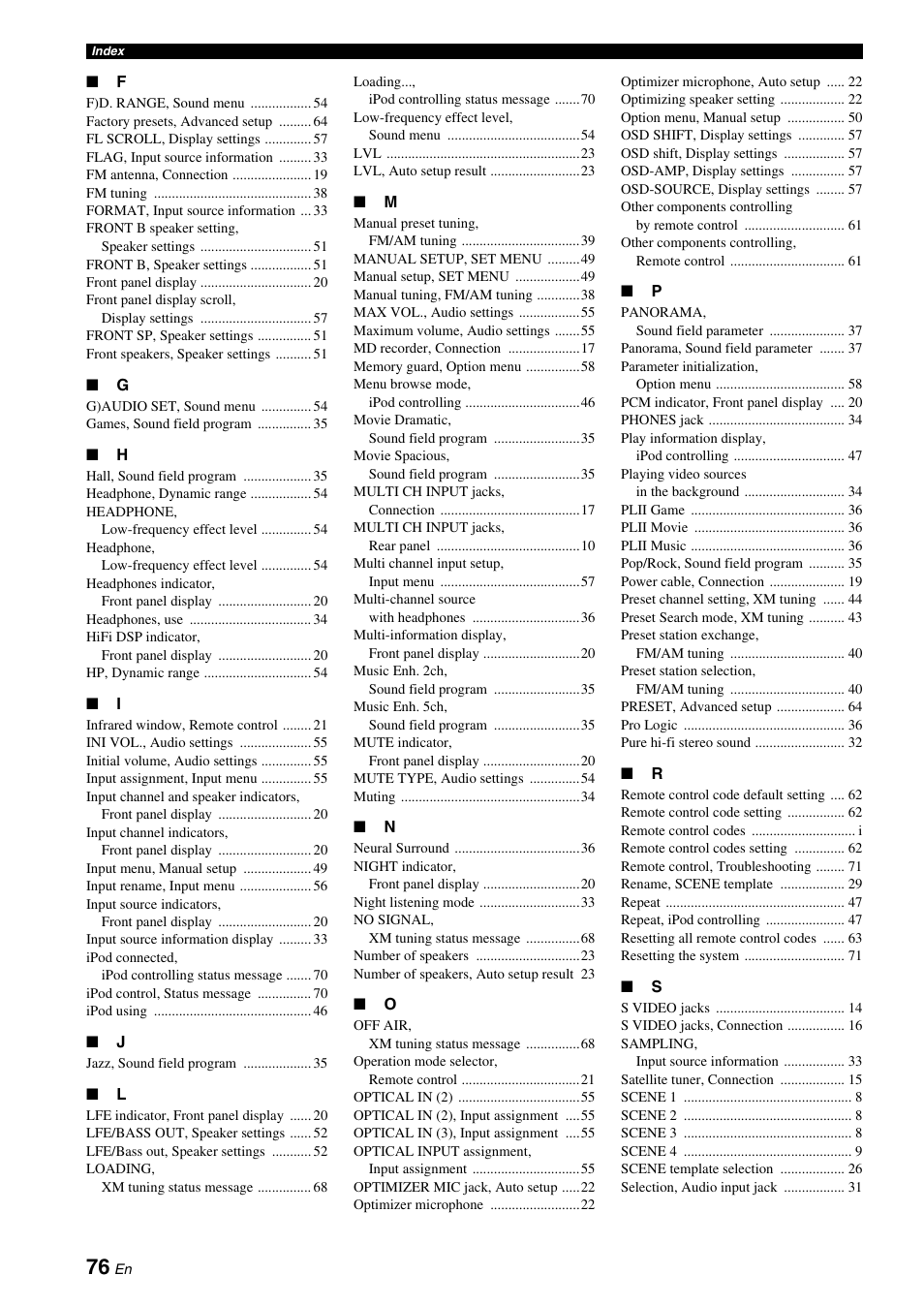 Yamaha RX-V461 User Manual | Page 80 / 93