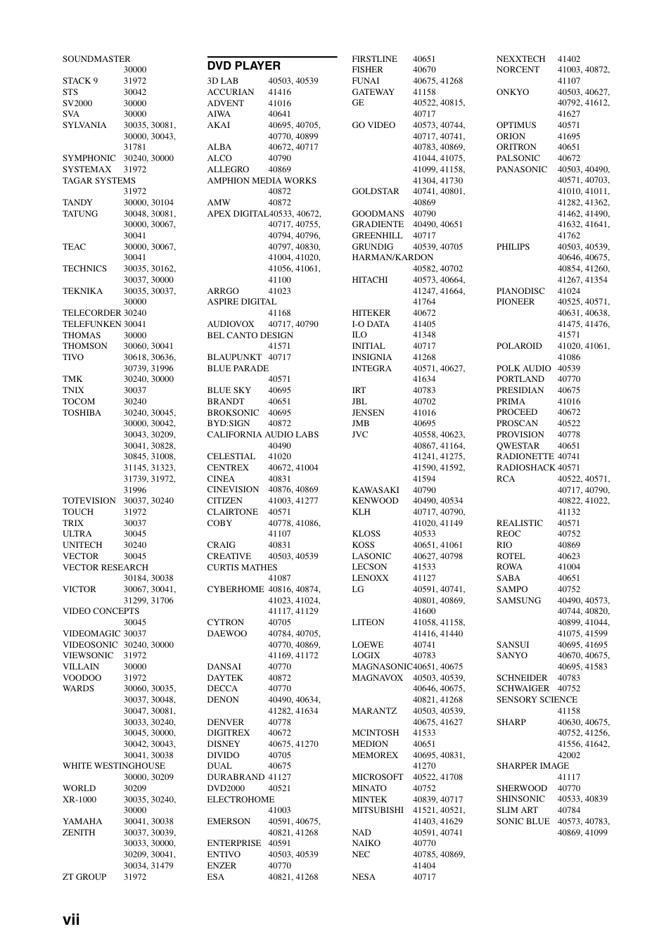 Dvd player | Yamaha RX-V461 User Manual | Page 88 / 93