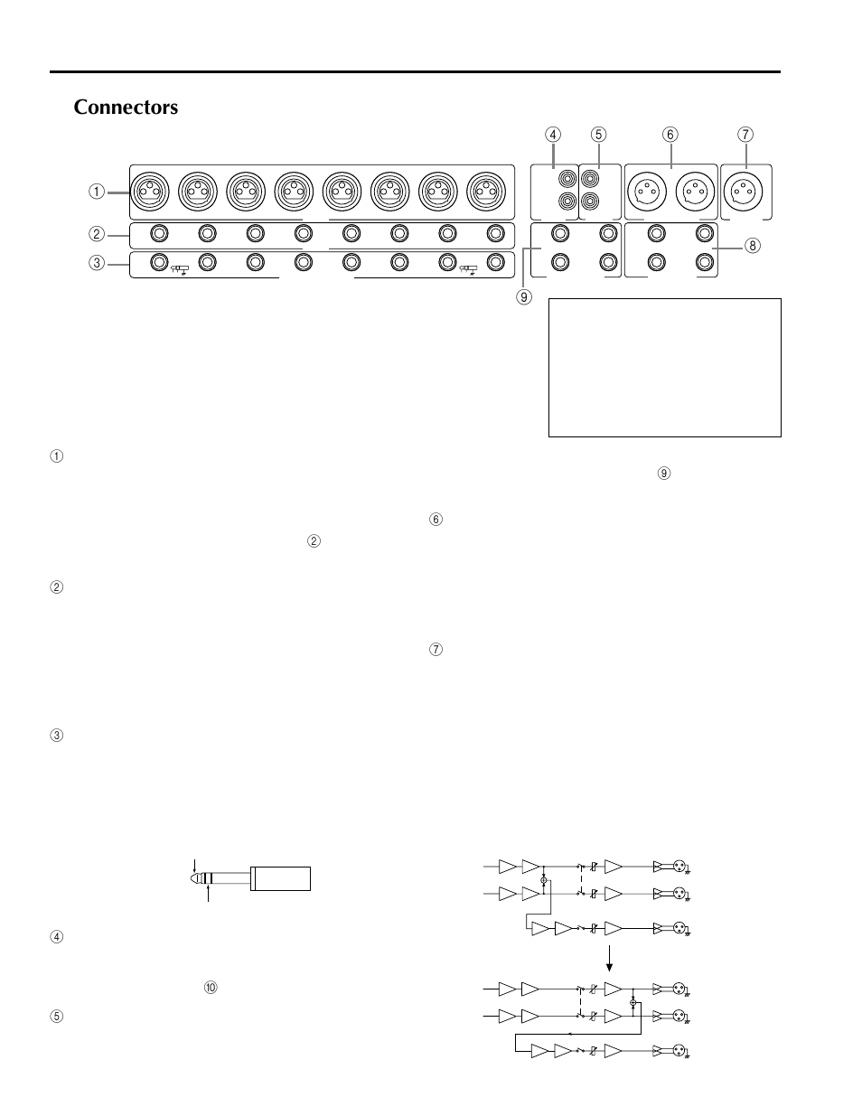 Connectors | Yamaha MX200-16 User Manual | Page 8 / 57