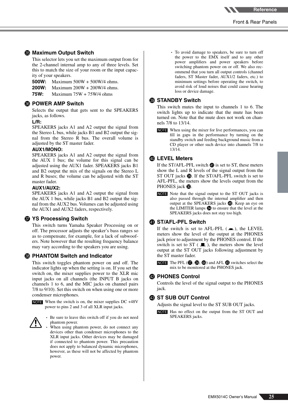 Yamaha EM5014C User Manual | Page 25 / 37