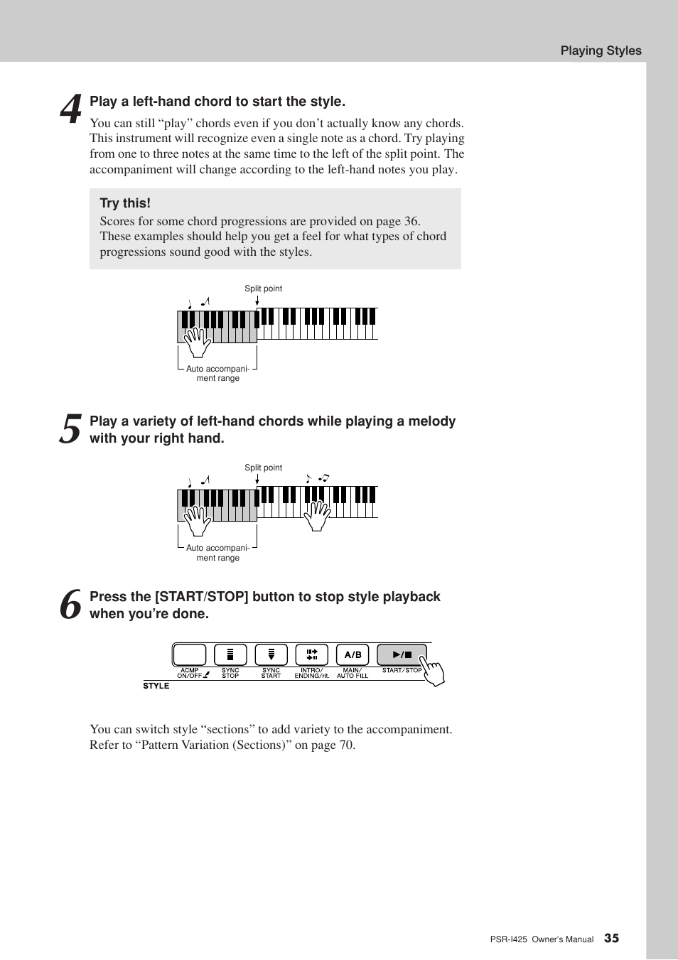 Yamaha PortaTone PSR-I425 User Manual | Page 35 / 128