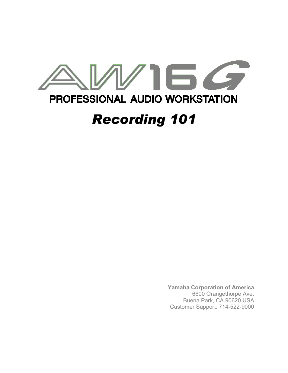 Yamaha 101 User Manual | 27 pages