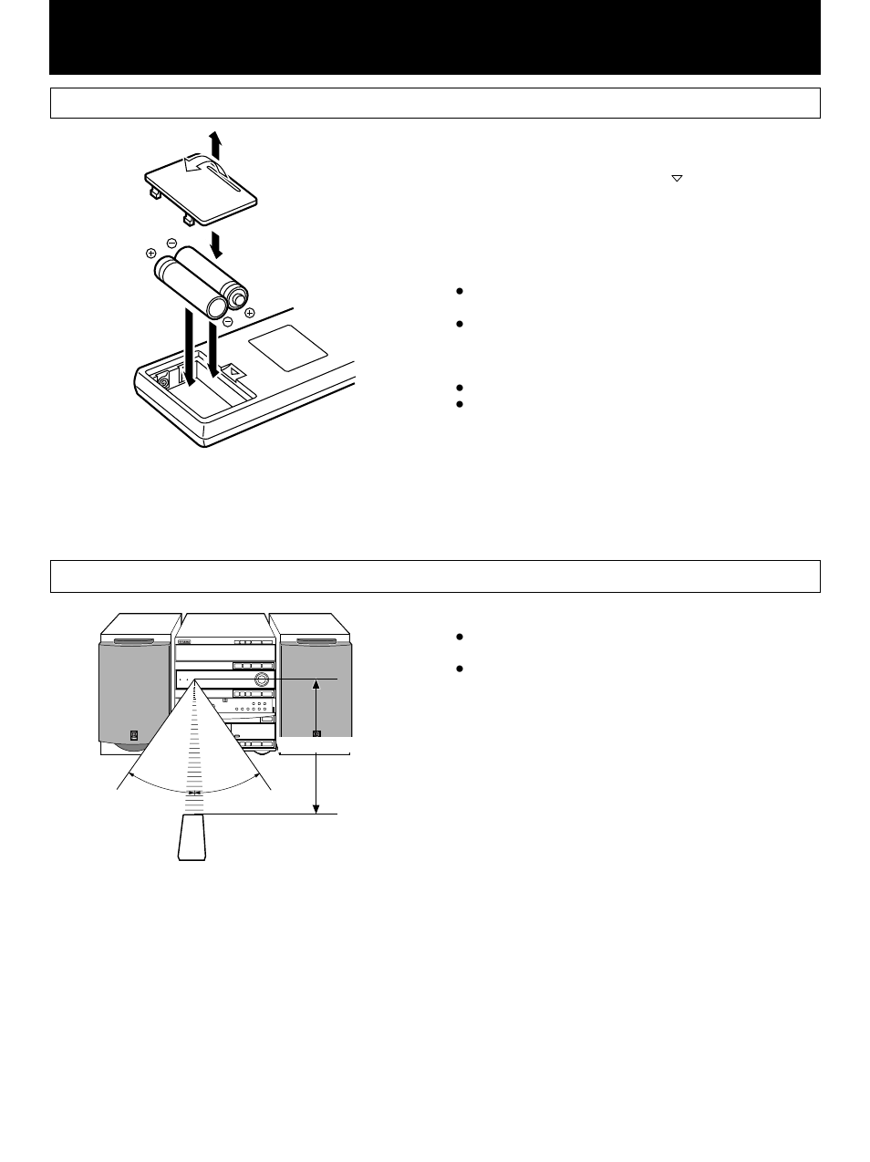Preparations and connections, Installing batteries in the remote control, Remote control operation range | Yamaha GX500 User Manual | Page 14 / 44