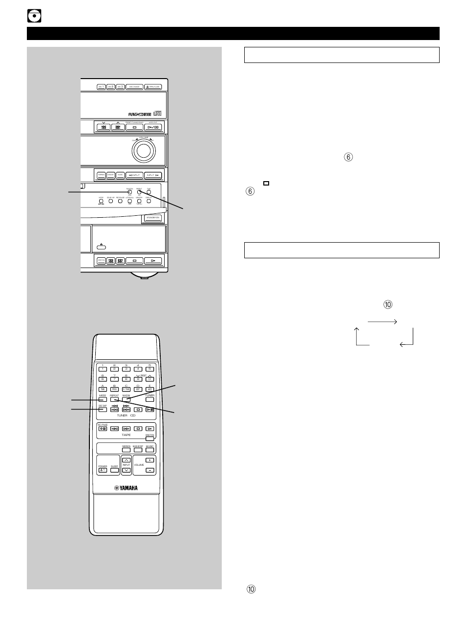 Random play, Repeat play, E-12 | Compact disc player operation, Repeat play modes, Off) s rep f rep, Repeat, Is illuminated, Goes out, Will light up | Yamaha GX500 User Manual | Page 22 / 44