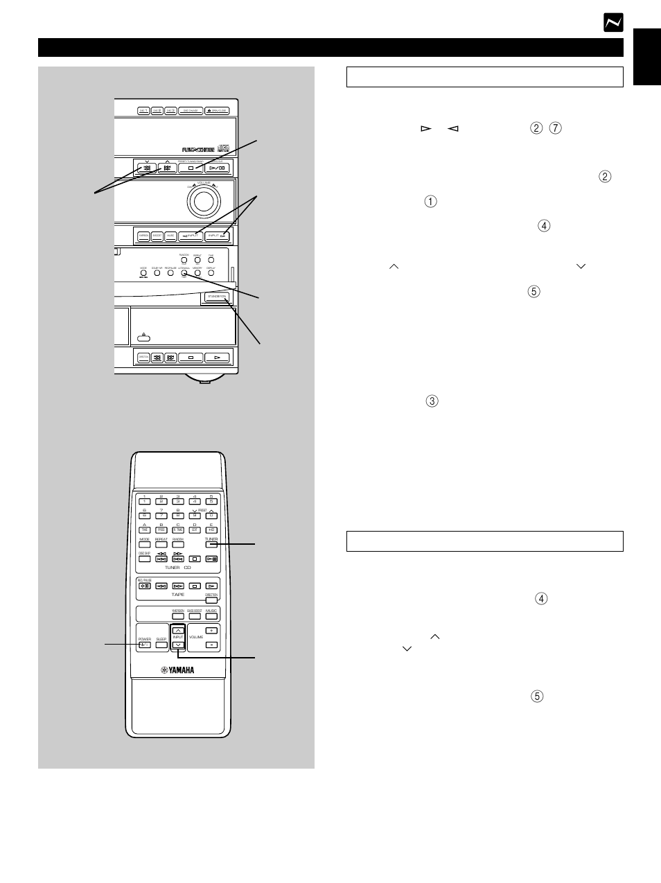 Automatic tuning, Manual tuning, Automatic tuning 1 | Manual tuning 1 1, E-15 english, Tuning operation, Direct operation | Yamaha GX500 User Manual | Page 25 / 44