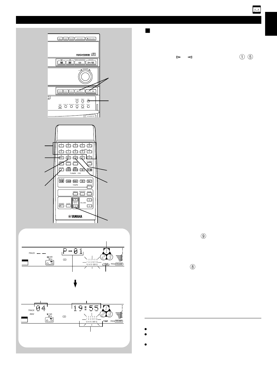 E-25 english, Recording Ⅵ manual edit recording, Time | Press input or once or more until “cd, Follow steps 3–5 on page 23, Shows the programming side currently selected, Press edit . (“edit, Lights up on the display.) the recording starts, Display information during programming | Yamaha GX500 User Manual | Page 35 / 44