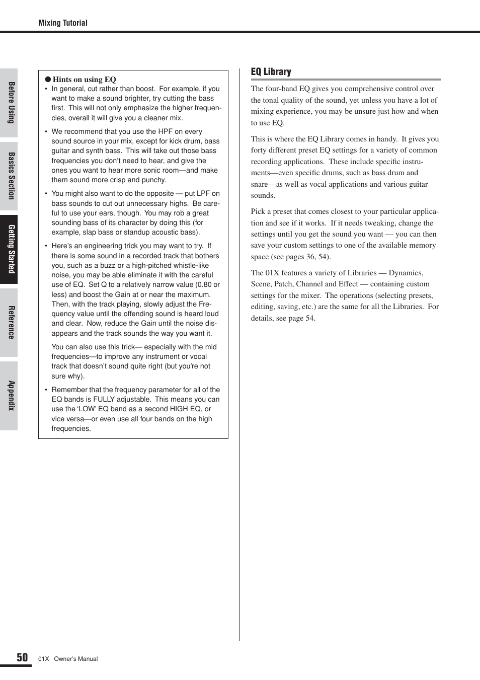 Yamaha 01X User Manual | Page 50 / 156