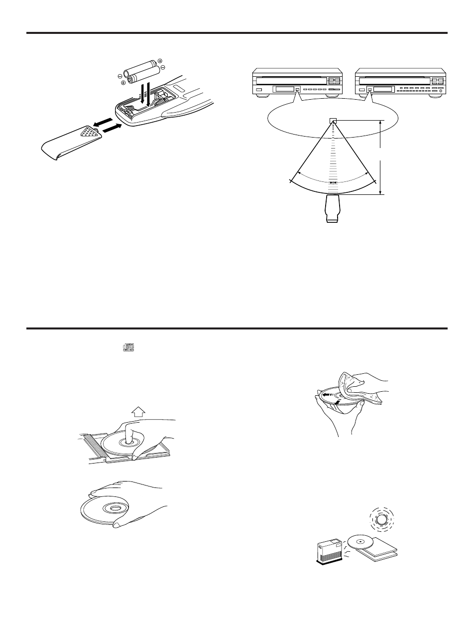 Notes about the remote control transmitter, Notes about handling compact discs | Yamaha CDC-502 User Manual | Page 22 / 24