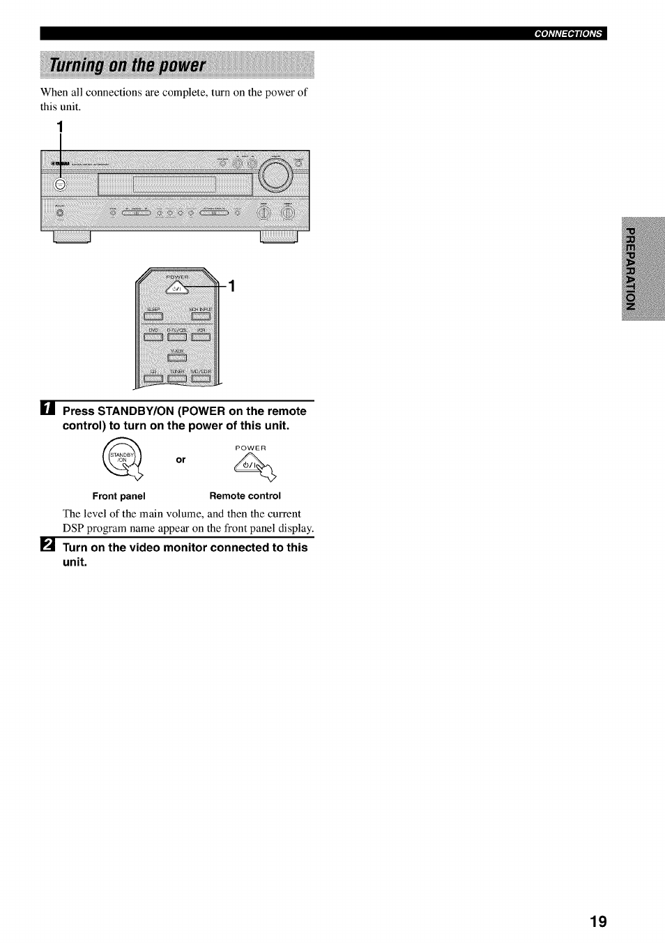 Turning on the power | Yamaha HTR-5540 User Manual | Page 23 / 59