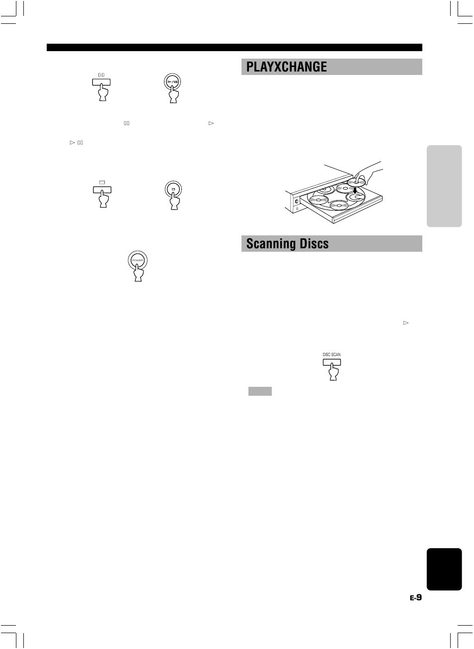 Playxchange, Scanning discs | Yamaha CDC-585 User Manual | Page 13 / 28