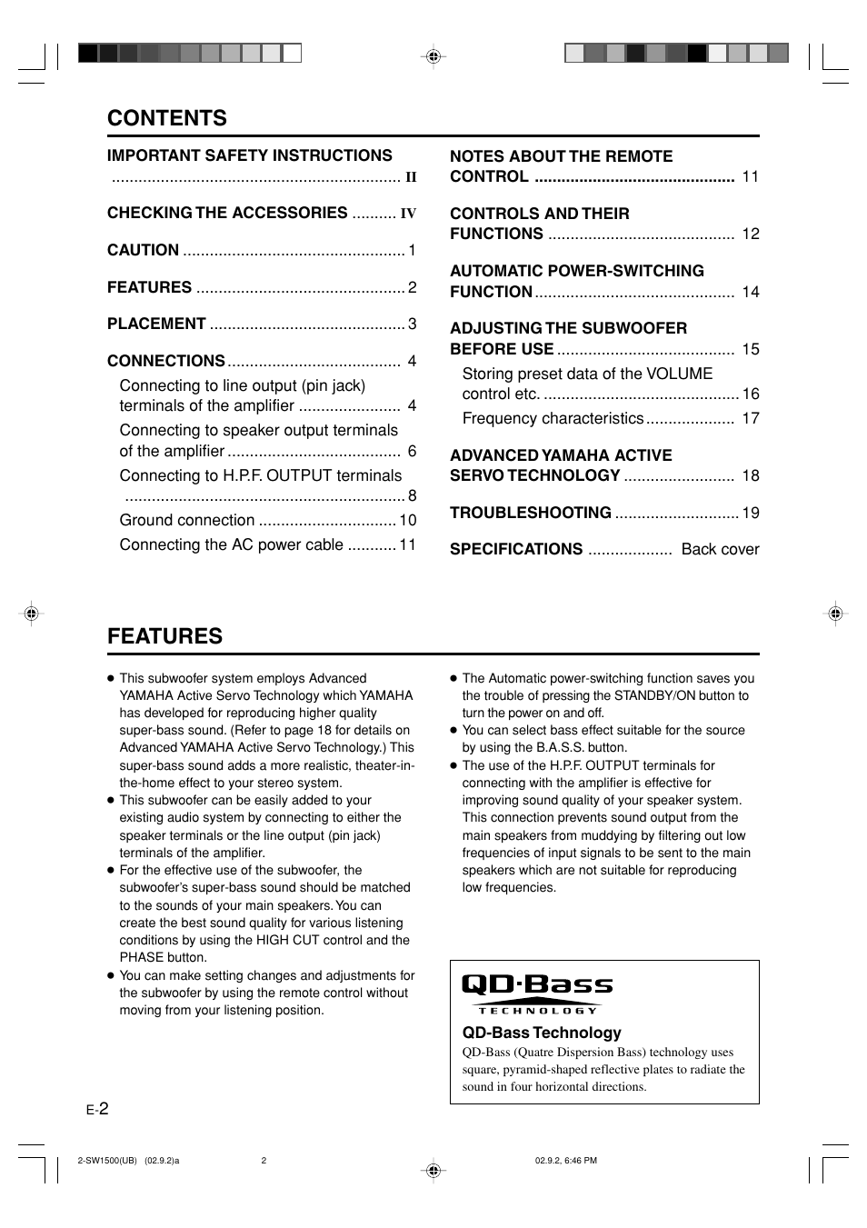 Yamaha YST-SW1500 User Manual | Page 6 / 24