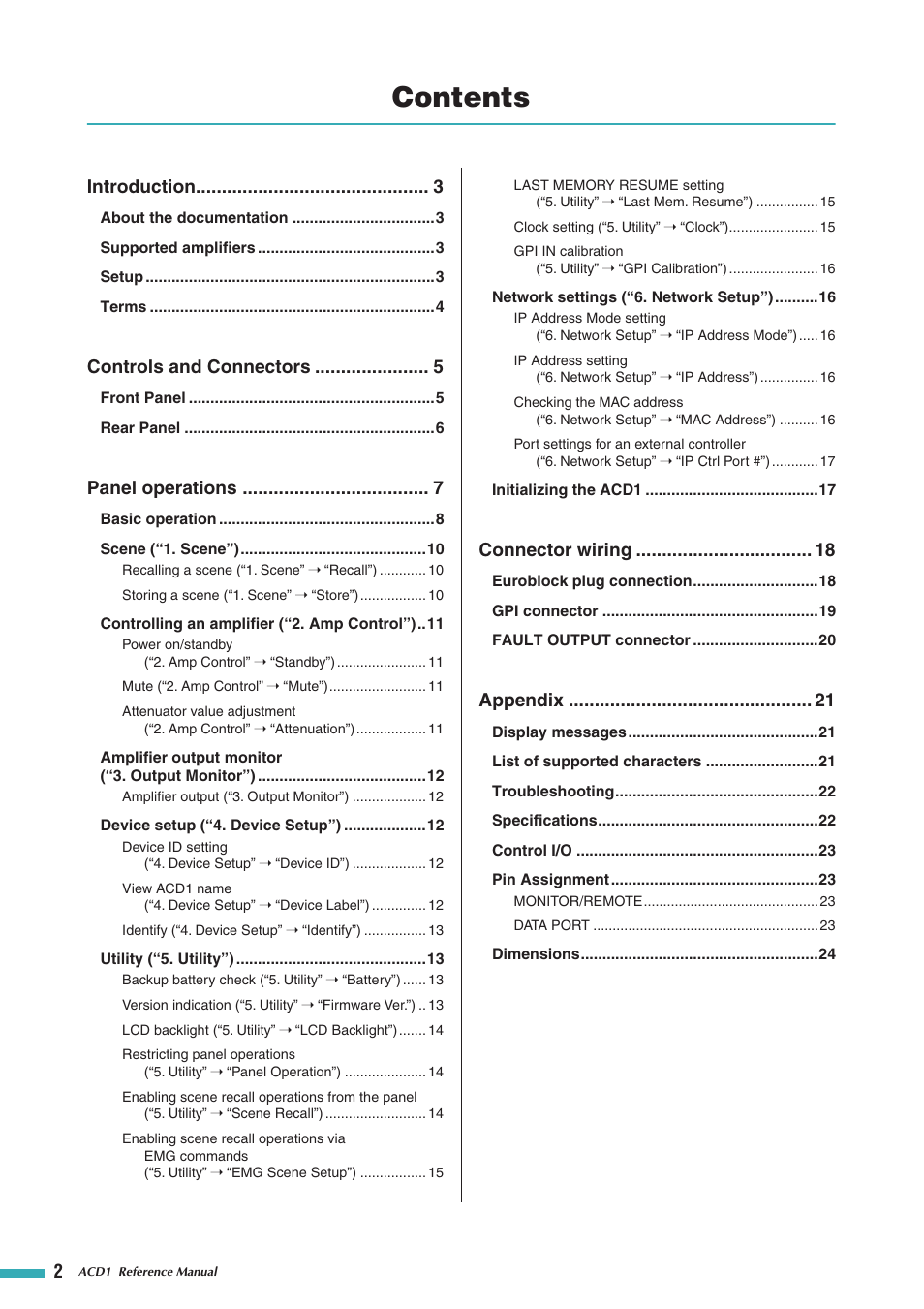 Yamaha ACD1 User Manual | Page 2 / 25