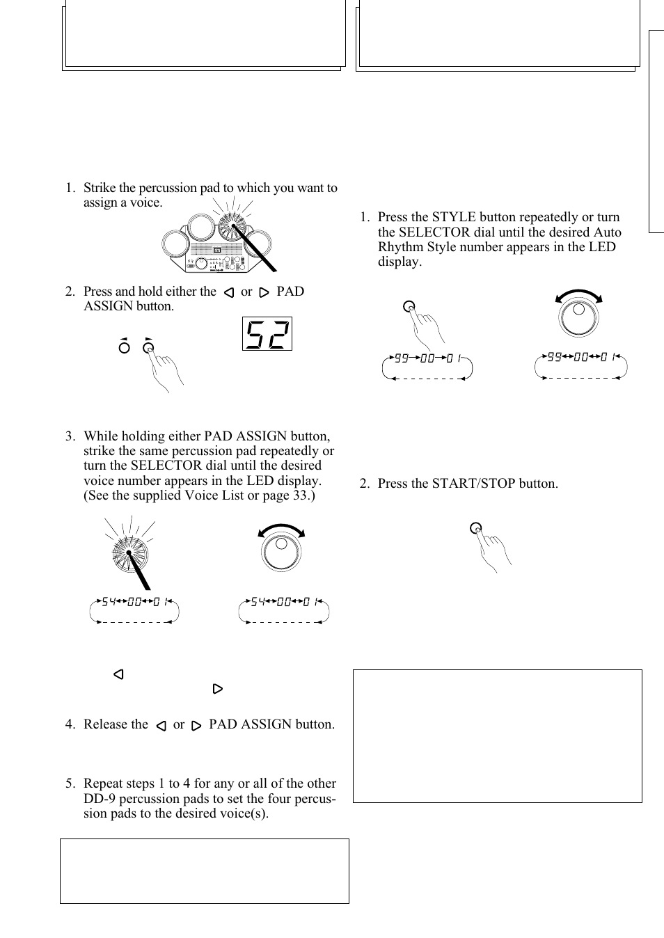 Style pad assign | Yamaha DD-9 User Manual | Page 7 / 12