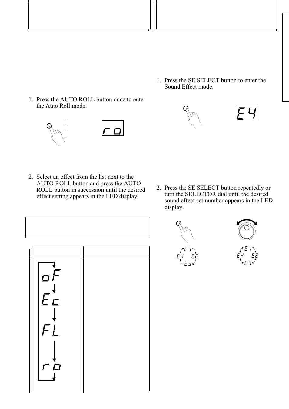 Auto roll, Sound effect | Yamaha DD-9 User Manual | Page 9 / 12