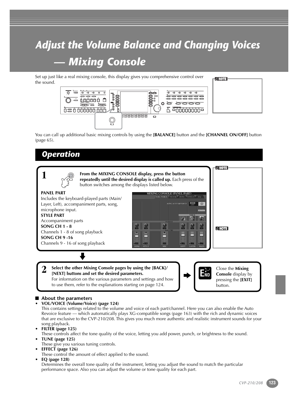 Operation, P. 123 | Yamaha CVP-208  EN User Manual | Page 123 / 180
